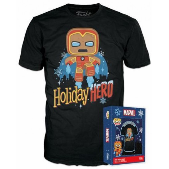 Funko Boxed Tee: Marvel - Gingerbread Iron Man (XL) (084247)