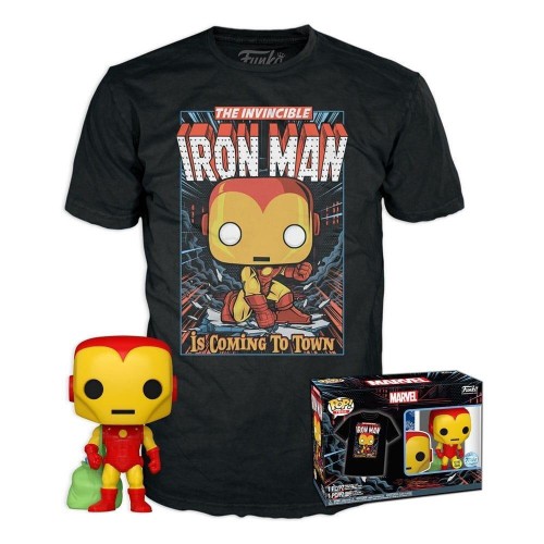 Funko Pop! & Tee (Adult): Marvel - Holiday Iron Man (Glows in the Dark) Vinyl Figure & T-Shirt (S) (086420)