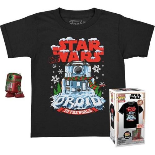 Funko Pocket Pop! & Tee (Child) Disney: Star Wars - Holiday R2-D2 (Metallic) Vinyl Figure & T-Shirt (S)(086448)