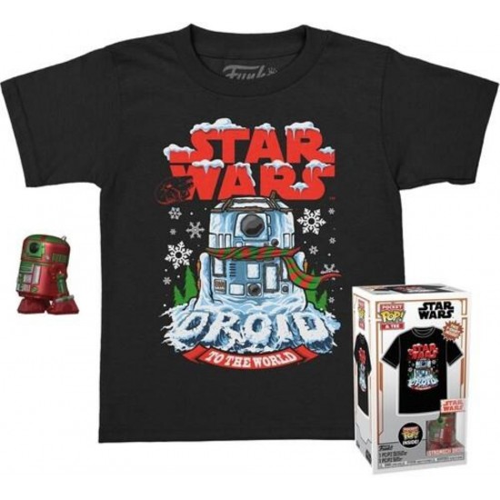Funko Pocket Pop! & Tee (Child) Disney: Star Wars - Holiday R2-D2 (Metallic) Vinyl Figure & T-Shirt (S)(086448) Funko Pocket Pop! & Tee (Child) Disney: Star Wars - Holiday R2-D2 (Metallic) Vinyl Figure & T-Shirt (S)(086448)
