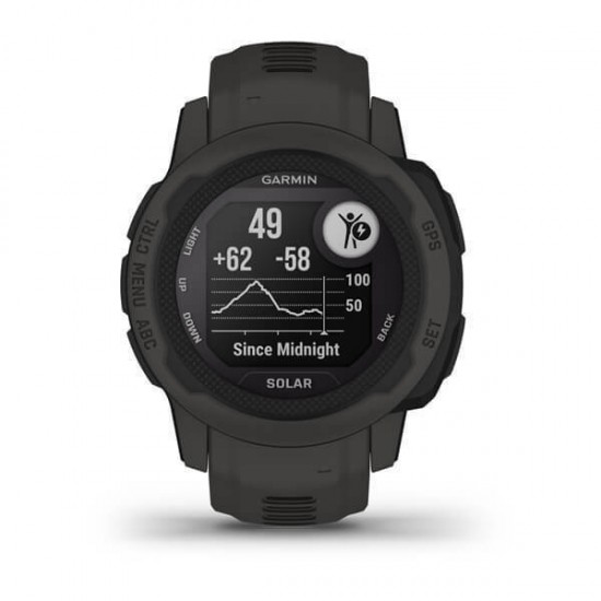 Garmin Instinct 2S Solar 2.01 cm (0.79 ) MIP 40 mm Digital 156 x 156 pixels Graphite GPS (satellite) (010-02564-00)
