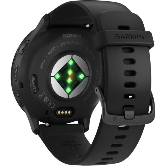 Garmin Venu 3 3.56 cm (1.4 ) AMOLED 45 mm Digital 454 x 454 pixels Touchscreen Black Wi-Fi GPS (satellite) (010-02784-01)