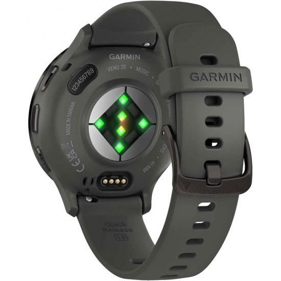 Garmin Venu 3S 3.05 cm (1.2 ) AMOLED 41 mm Digital 390 x 390 pixels Touchscreen Grey Wi-Fi GPS (satellite) (010-02785-00)