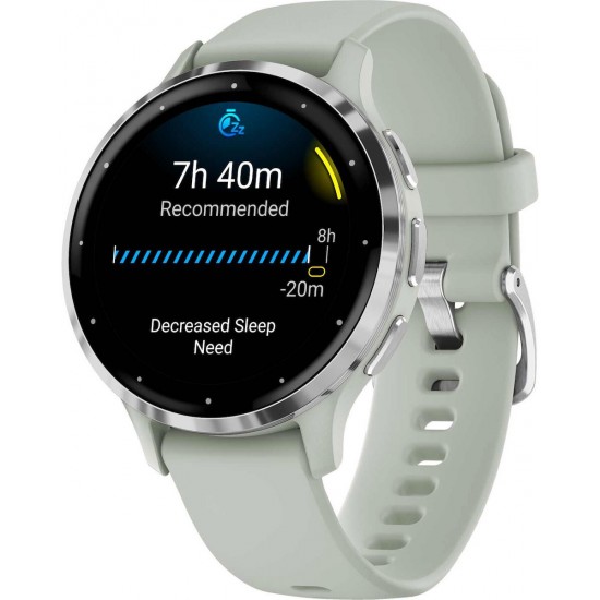 Garmin Venu 3S 3.05 cm (1.2 ) AMOLED 41 mm Digital 390 x 390 pixels Touchscreen Grey  Silver Wi-Fi GPS (satellite) (010-02785-01)