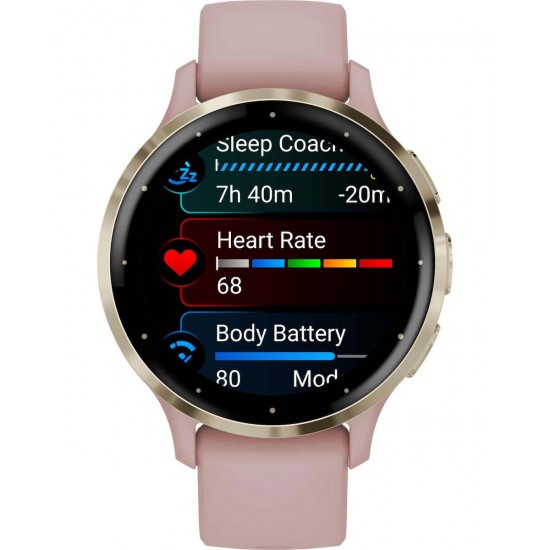 Garmin Venu 3S 3.05 cm (1.2 ) AMOLED 41 mm Digital 390 x 390 pixels Touchscreen Gold Rose Wi-Fi GPS (satellite) (010-02785-03) Garmin Venu 3S 3.05 cm (1.2 ) AMOLED 41 mm Digital 390 x 390 pixels Touchscreen Gold Rose Wi-Fi GPS (satellite) (010-02785-03)