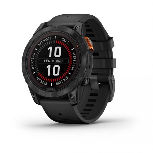 Garmin fenix 7 Pro Solar Edition 3.3 cm (1.3 ) MIP 47 mm Digital 260 x 260 pixels Touchscreen Black  Grey Wi-Fi GPS (satellite) (010-02777-01)