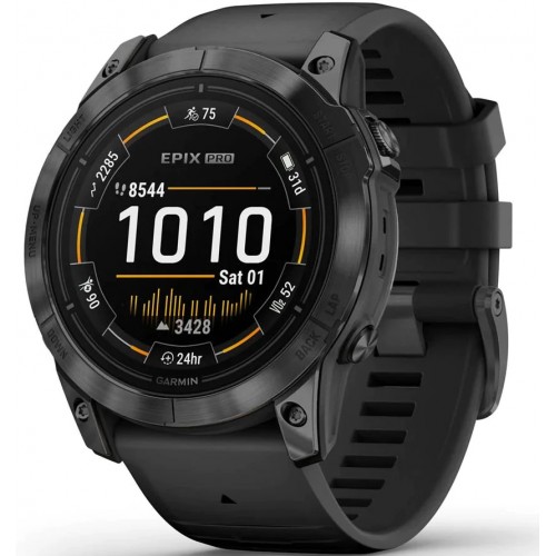 Garmin epix Pro (Gen 2) 3.56 cm (1.4 ) AMOLED 51 mm Digital 454 x 454 pixels Touchscreen Grey Wi-Fi GPS (satellite) (010-02804-21)
