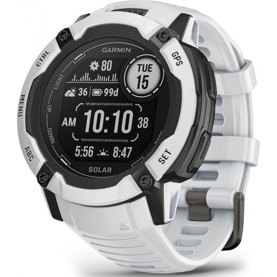 Garmin Instinct 2X Solar 2.79 cm (1.1 ) MIP 50 mm Digital 176 x 176 pixels Touchscreen White GPS (satellite) (010-02805-04)