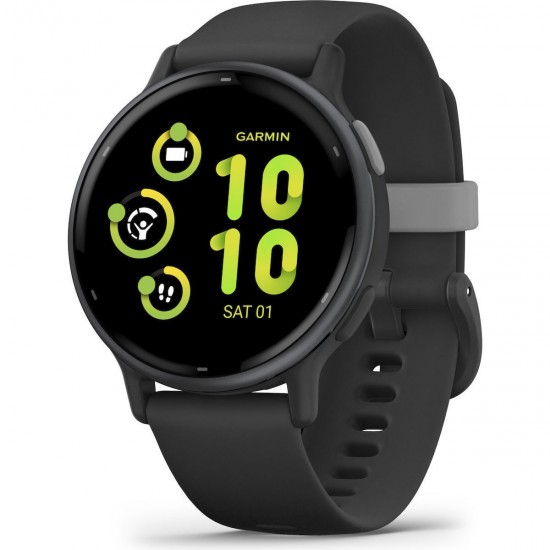 Garmin Vivoactive 5 3.05 cm (1.2 ) AMOLED 42 mm Digital 390 x 390 pixels Touchscreen Black Wi-Fi GPS (satellite) (010-02862-10)