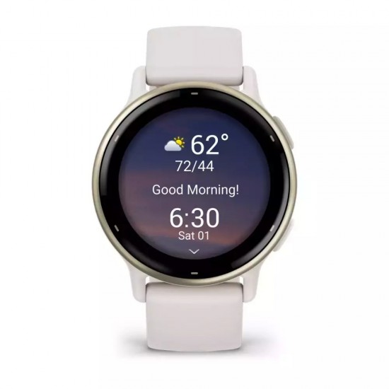 Garmin Vivoactive 5 3.05 cm (1.2 ) AMOLED 42 mm Digital 390 x 390 pixels Touchscreen White Wi-Fi GPS (satellite) (010-02862-11)