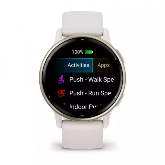 Garmin Vivoactive 5 3.05 cm (1.2 ) AMOLED 42 mm Digital 390 x 390 pixels Touchscreen White Wi-Fi GPS (satellite) (010-02862-11)