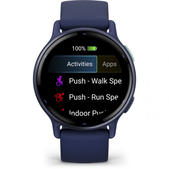 Garmin Vivoactive 5 3.05 cm (1.2 ) AMOLED 42 mm Digital 390 x 390 pixels Touchscreen Blue Wi-Fi GPS (satellite) (010-02862-12)