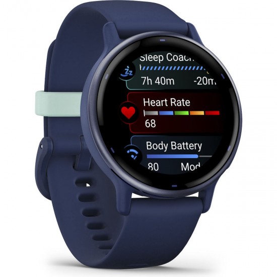 Garmin Vivoactive 5 3.05 cm (1.2 ) AMOLED 42 mm Digital 390 x 390 pixels Touchscreen Blue Wi-Fi GPS (satellite) (010-02862-12)