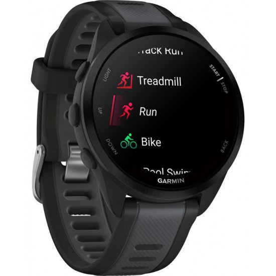 Garmin Forerunner 165 3.05 cm (1.2 ) AMOLED 43 mm Digital 390 x 390 pixels Touchscreen Black GPS (satellite) (010-02863-20)