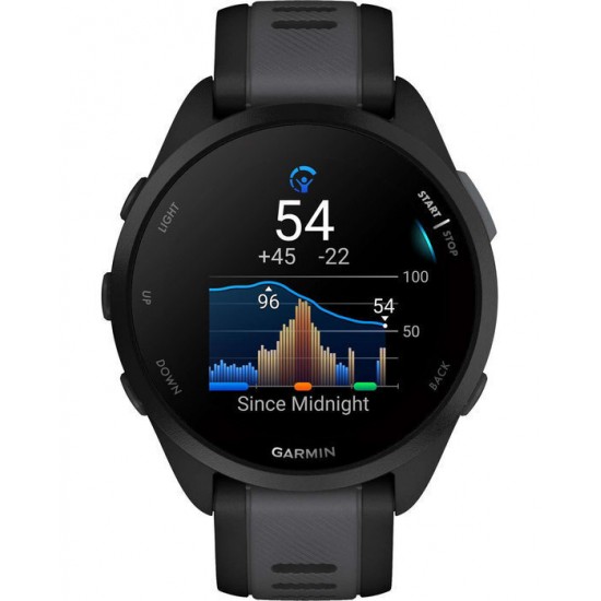 Garmin Forerunner 165 3.05 cm (1.2 ) AMOLED 43 mm Digital 390 x 390 pixels Touchscreen Black GPS (satellite) (010-02863-20)