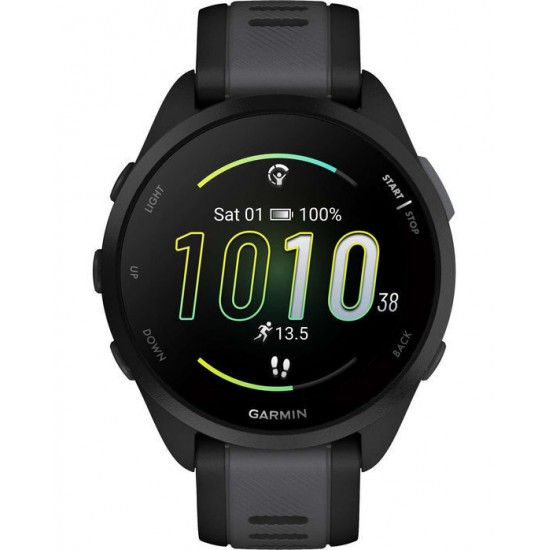 Garmin Forerunner 165 3.05 cm (1.2 ) AMOLED 43 mm Digital 390 x 390 pixels Touchscreen Black GPS (satellite) (010-02863-20)
