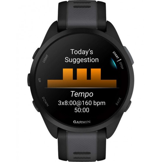 Garmin Forerunner 165 3.05 cm (1.2 ) AMOLED 43 mm Digital 390 x 390 pixels Touchscreen Black GPS (satellite) (010-02863-20)