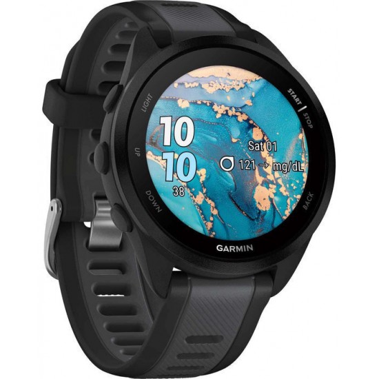 Garmin Forerunner 165 Music 3.05 cm (1.2 ) AMOLED 43 mm Digital 390 x 390 pixels Touchscreen Black GPS (satellite) (010-02863-30)