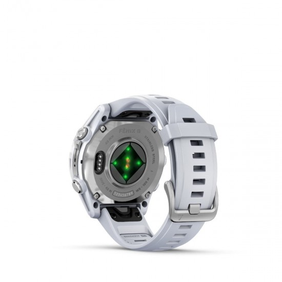 Garmin Fenix 8 3.3 cm (1.3 ) AMOLED 43 mm Digital 416 x 416 pixels Touchscreen Silver Wi-Fi GPS (satellite) (010-02903-00)