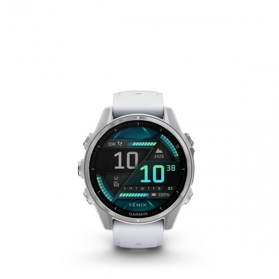 Garmin Fenix 8 3.3 cm (1.3 ) AMOLED 43 mm Digital 416 x 416 pixels Touchscreen Silver Wi-Fi GPS (satellite) (010-02903-00)