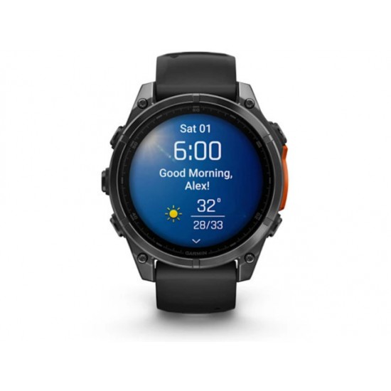 Garmin Fenix 8 3.56 cm (1.4 ) AMOLED 47 mm Digital 454 x 454 pixels Touchscreen Black Wi-Fi GPS (satellite) (010-02904-00)