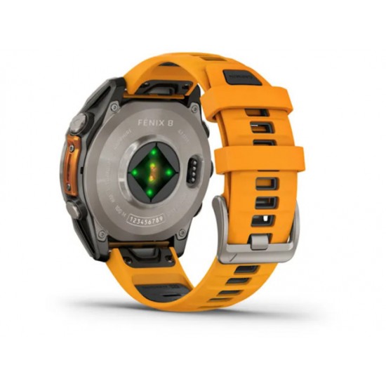 Garmin fenix 8 3.56 cm (1.4 ) AMOLED 47 mm Digital 454 x 454 pixels Touchscreen Graphite Wi-Fi GPS (satellite) (010-02904-11)