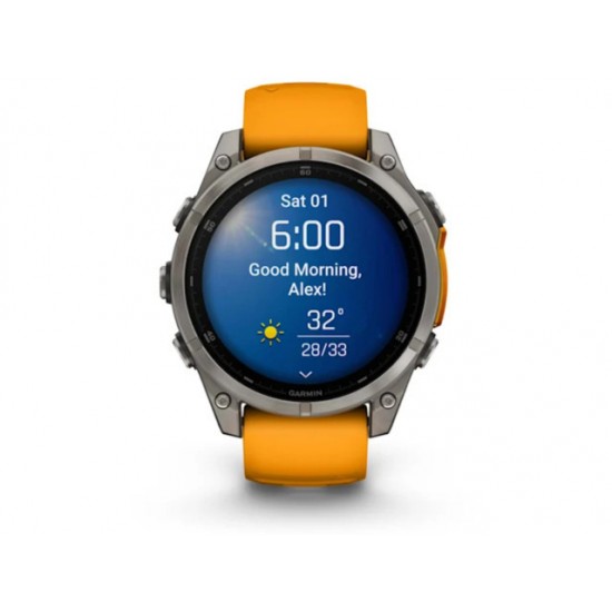 Garmin fenix 8 3.56 cm (1.4 ) AMOLED 47 mm Digital 454 x 454 pixels Touchscreen Graphite Wi-Fi GPS (satellite) (010-02904-11)