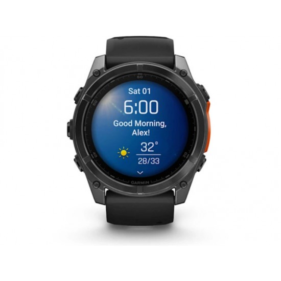 Garmin Fenix 8 3.56 cm (1.4 ) AMOLED 51 mm Digital 454 x 454 pixels Touchscreen Titanium Wi-Fi GPS (satellite) (010-02905-00)