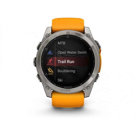 Garmin Fenix 8 3.56 cm (1.4 ) AMOLED 51 mm Digital 454 x 454 pixels Touchscreen Titanium Wi-Fi GPS (satellite) (010-02905-11)