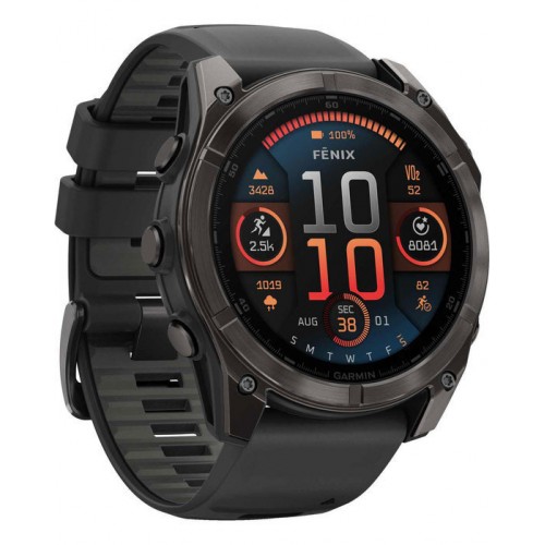 Garmin Fenix 8 3.56 cm (1.4 ) AMOLED 51 mm Digital 454 x 454 pixels Touchscreen Titanium Wi-Fi GPS (satellite) (010-02905-21)