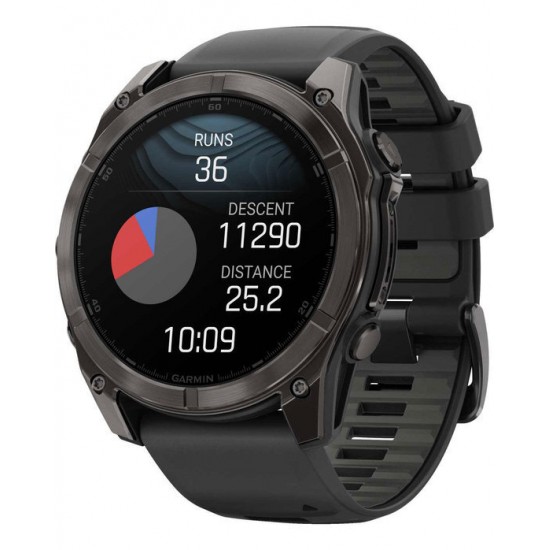 Garmin Fenix 8 3.56 cm (1.4 ) AMOLED 51 mm Digital 454 x 454 pixels Touchscreen Titanium Wi-Fi GPS (satellite) (010-02905-21)