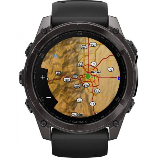 Garmin Fenix 8 3.56 cm (1.4 ) AMOLED 51 mm Digital 454 x 454 pixels Touchscreen Titanium Wi-Fi GPS (satellite) (010-02905-21)