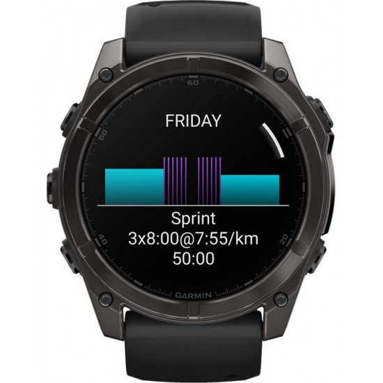 Garmin Fenix 8 3.56 cm (1.4 ) AMOLED 51 mm Digital 454 x 454 pixels Touchscreen Titanium Wi-Fi GPS (satellite) (010-02905-21)