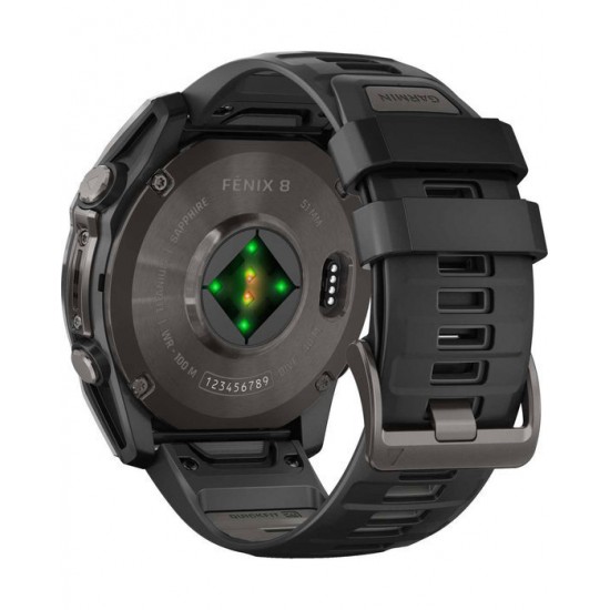 Garmin Fenix 8 3.56 cm (1.4 ) AMOLED 51 mm Digital 454 x 454 pixels Touchscreen Titanium Wi-Fi GPS (satellite) (010-02905-21)