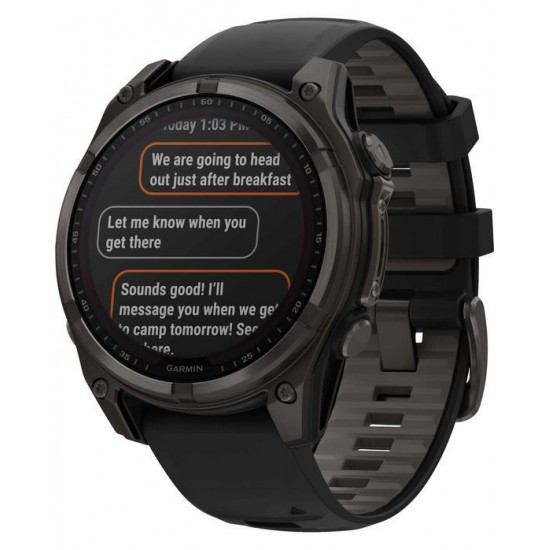 Garmin fenix 8 3.3 cm (1.3 ) 51 mm Digital 260 x 260 pixels Touchscreen Titanium Wi-Fi GPS (satellite) (010-02906-11)