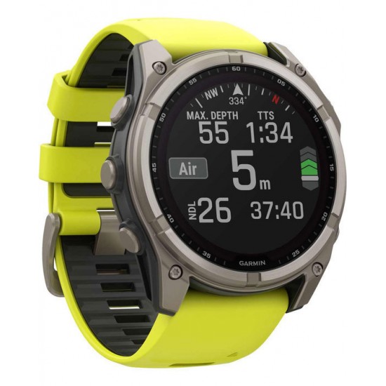 Garmin fenix 8 3.56 cm (1.4 ) 51 mm Digital 280 x 280 pixels Touchscreen Titanium Wi-Fi GPS (satellite) (010-02907-21)