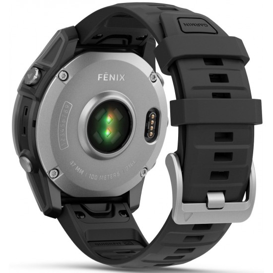 Garmin Fenix E 3.3 cm (1.3 ) AMOLED 47 mm Digital 416 × 416 pixels Touchscreen Stainless steel Wi-Fi GPS (satellite) (010-03025-00)