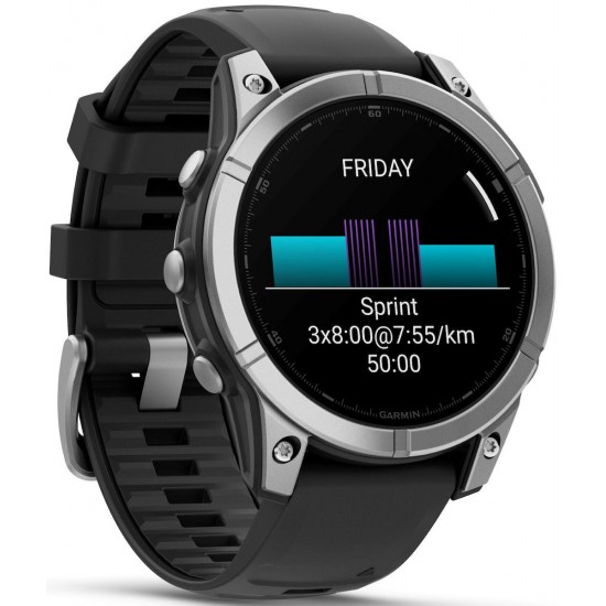 Garmin Fenix E 3.3 cm (1.3 ) AMOLED 47 mm Digital 416 × 416 pixels Touchscreen Stainless steel Wi-Fi GPS (satellite) (010-03025-00)