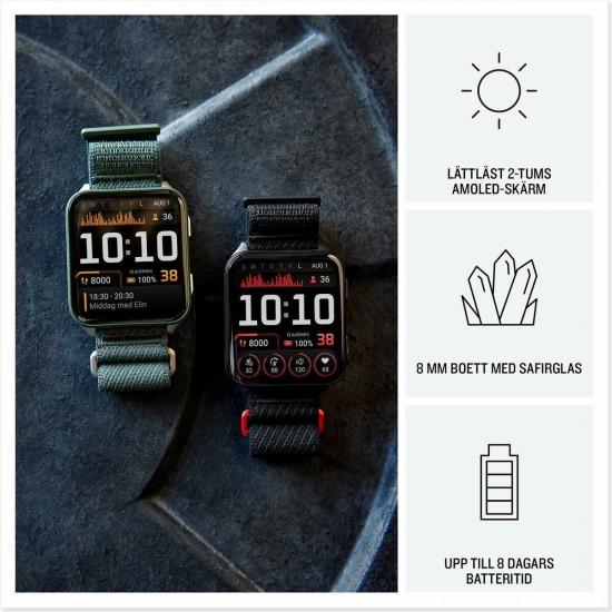 Garmin Venu X1 5.08 cm (2 ) AMOLED Digital 448 x 486 pixels Touchscreen Black Wi-Fi GPS (satellite) (010-02980-02)