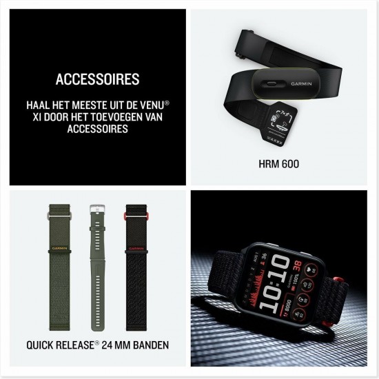 Garmin Venu X1 5.08 cm (2 ) AMOLED Digital 448 x 486 pixels Touchscreen Grey Wi-Fi GPS (satellite) (010-02980-03)