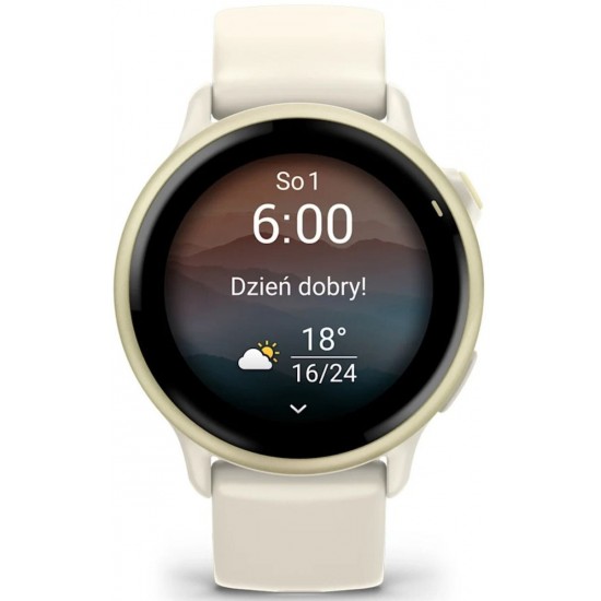 Garmin vívoactive 6 3.05 cm (1.2 ) AMOLED 42 mm Digital 390 x 390 pixels Touchscreen White Wi-Fi GPS (satellite) (010-02985-01)