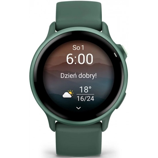 Garmin vívoactive 6 3.05 cm (1.2 ) AMOLED 42 mm Digital 390 x 390 pixels Touchscreen Green Wi-Fi GPS (satellite) (010-02985-02)