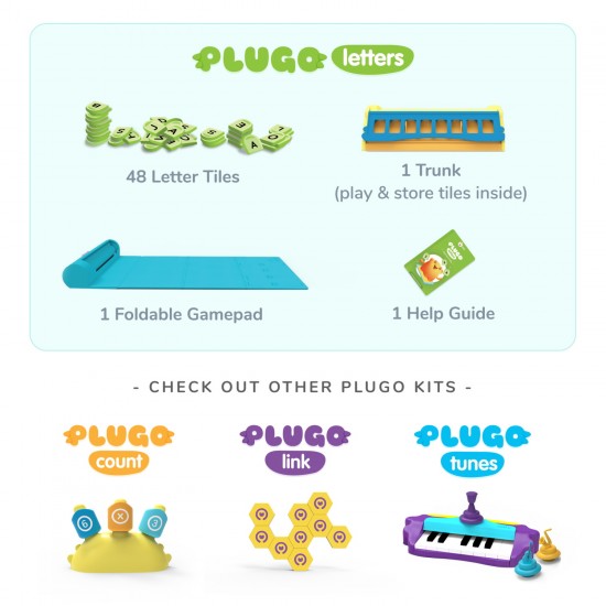 Plugo Letters by PlayShifu Σύστημα παιδικού παιχνιδιού Επαυξημένης Πραγματικότητας γνώσεων με τουβλάκια (Shifu025)