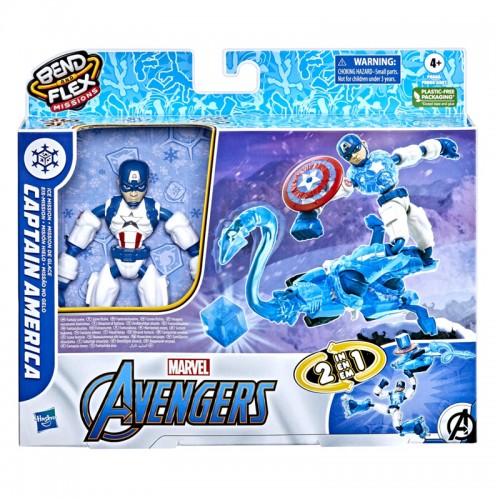 Hasbro Marvel Avengers: Bend And Flex Missions - Captain America Action Figure (2 in1) (F5868)