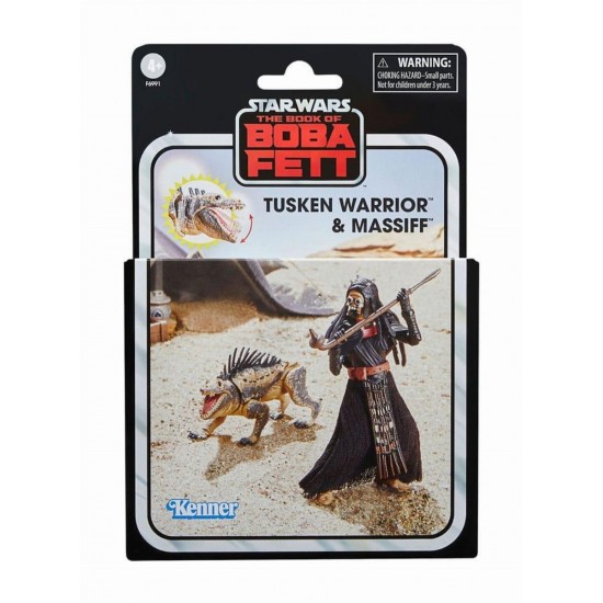 Hasbro Fans Disney Star Wars The Book of Boba Fett: The Vintage Collection - Tusken Warrior & Massiff Action Figures (10cm) (F6991)