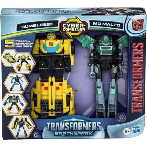 Hasbro Transformers Earthspark Cyber-Combiner Bumblebee Mo Malto Action Figures με Λαμπάδα (F8439)