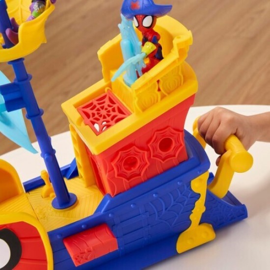 Hasbro Disney Jr. Marvel: Spidey And His Amazing Friends Waterwebs - Webs Ahoy Bubble Pirate Ship Playset (G0666)