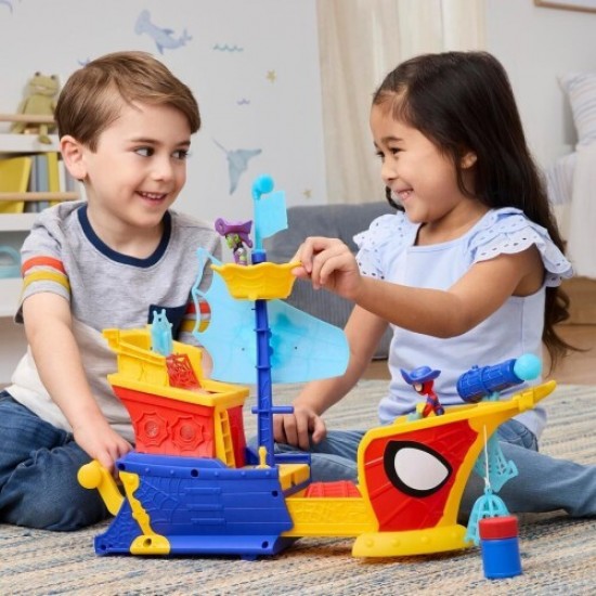 Hasbro Disney Jr. Marvel: Spidey And His Amazing Friends Waterwebs - Webs Ahoy Bubble Pirate Ship Playset (G0666)