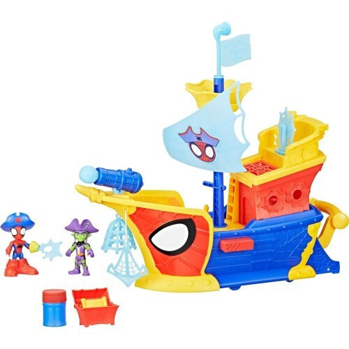 Hasbro Disney Jr. Marvel: Spidey And His Amazing Friends Waterwebs - Webs Ahoy Bubble Pirate Ship Playset (G0666)