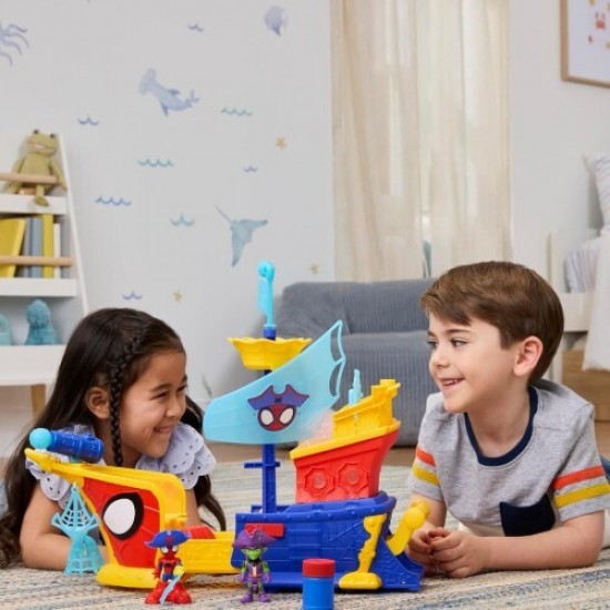 Hasbro Disney Jr. Marvel: Spidey And His Amazing Friends Waterwebs - Webs Ahoy Bubble Pirate Ship Playset (G0666)